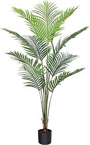 CROSOFMI Plantes Artificielles Deco Areca Palmier 150 cm Fausse Plante Interieur et Exterieur Plante Artificielle en Pot Plastique Salon Balcon Chambre Verte Décoration (1 Pack)