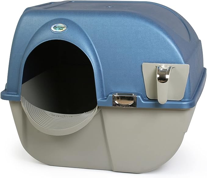 Omega Paw Premium Roll 'n Clean Litter Box Large, Peral Blue (PR-RA20-1)