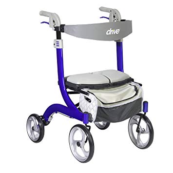 Drive Medical Nitro DLX Euro Style Walker Rollator, Sleek Blue