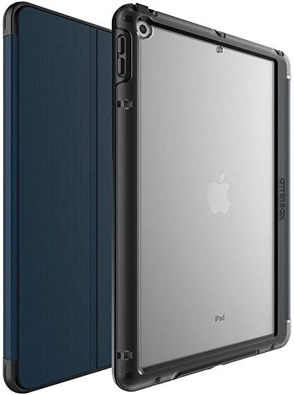 OtterBox Symmetry Folio Series Case for iPad 8th & 7th Gen (10.2" Display - 2020 & 2019 Version) - Retail Packaging - Coastal Evening (Clear/Black/Blazer Blue)