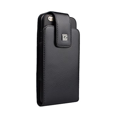 [NEW Gorilla Clip] CASE123 MPS Classic TLS Elite Premium Genuine Leather Vertical Swivel Belt Clip Holster for Apple iPhone 6 / 6s / 7 Plus for use with Apple Leather Case, Slim Covers, and TPU cases