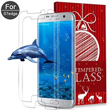 Samsung Galaxy S7 edge Screen Protector,AOFU Tempered Glass 9H Hardness,Bubble 2Pack