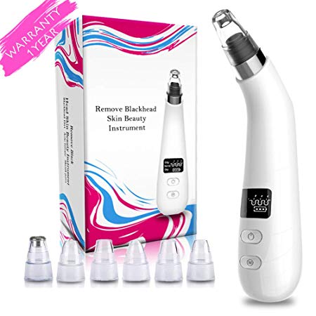 Blackhead Remover Pore Vacuum, Electric Skin Pore Cleaner Acne Comedone Extractor with 6 Multi-Functional probe-rechargeable, for Women and men