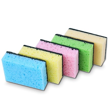 HaloVa Scrub Sponge, Non-scratch Sponge Kitchen Cleaning Descaling for Pots, Pans, Dishes, Utensils & Non-Stick Cookware, Pack of 6