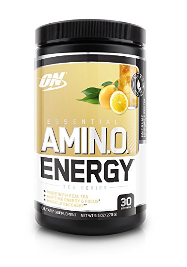 Optimum Nutrition Amino Energy with Green Tea and Green Coffee Extract, Preworkout and Essential Amino Acids, Half & Half Lemonade Iced Tea 30 Servings