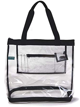 Clear Tote Bag with Zipper Top Closure and Pockets for Women Heavy Duty for Work