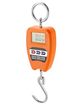 QWORK Hanging Weight Scale, 200kg/440lbs Digital Crane Scales Fish Weighing Scale Aluminum Housing LED Display Scale for Fishing, Weigh Luggage, Home Farm