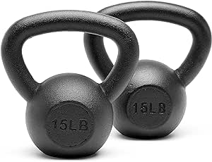 Unipack Powder Coated Solid Cast Iron Kettlebell Weights Set 5, 10 15, 20, 25, 30, 35, 40, 45 lbs all Combination