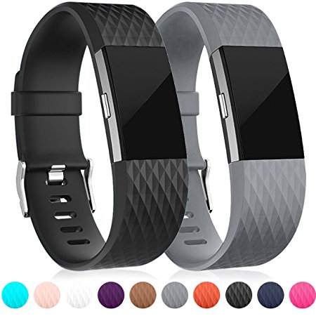 For Fitbit Charge 2 Bands(2 Pack), Maledan Replacement Accessory Wristbands for Fitbit Charge 2 HR, Large Small