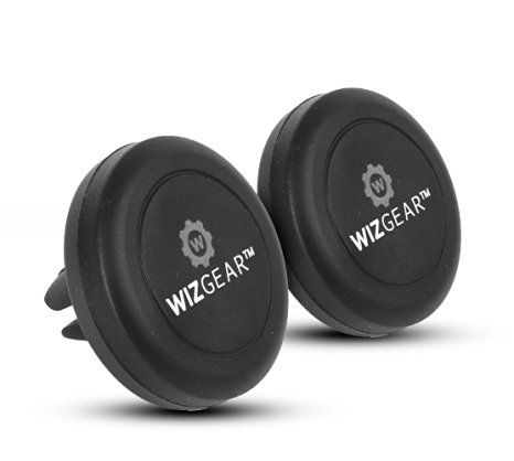 Magnetic Mount, WizGear [NEW 2 PACK] Universal Air Vent Magnetic Car Mount Phone Holder, for Cell Phones and Mini Tablets with Fast Swift-Snap Technology, - With 4 Metal Plates