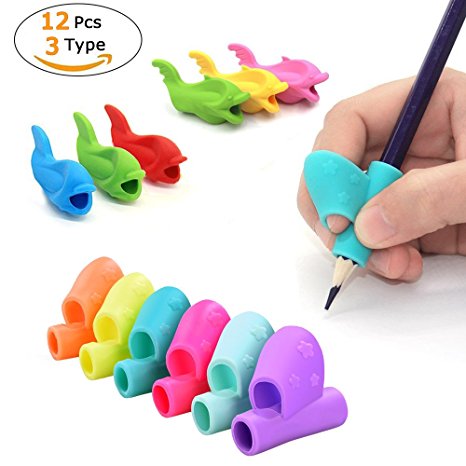 Pencil Grips for Kids Handwriting,Silicone Ergonomic Pen Writing Aid Grip Pencil Grip Claw for Preschoolers for Special Needs (12PCS)