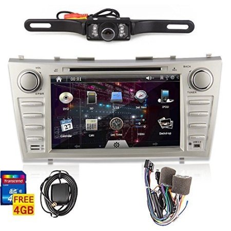 OUKU®Rear Camera Included!!!For TOYOTA Camry(support year 2007 2008 2009 2010 2011) 8 inch Indash CAR DVD Player GPS Navigation Navi iPod Bluetooth HD Touchscreen Radio RDS FM Free GPS Map Card Free US Map Free Backup Rearview Parking LED Camera Cam