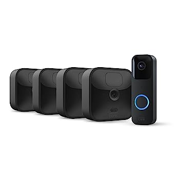 Blink Outdoor 4-Camera System   Blink Video Doorbell | HD Smart Security, motion detection, Alexa enabled, Blink Subscription Plan Free Trial