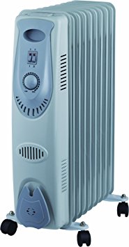 9 FIN 2000W PORTABLE OIL FILLED RADIATOR ELECTRICAL CARAVAN HOME OFFICE HEATER