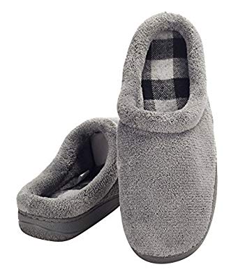 Festooning Men's House Slippers Warm Slip On Clog Anti Slip Memory Foam Indoor Outdoor Shoes