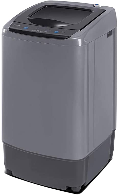 COMFEE' Portable Washing Machine, 0.9 cu.ft Compact Washer With LED Display, 5 Wash Cycles, 2 Built-in Rollers, Space Saving Full-Automatic Washer, Ideal Laundry for RV, Dorm, Apartment, Magnetic Gray