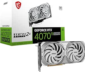 MSI Gaming RTX 4070 Ti Super 16G Ventus 2X White OC Graphics Card (NVIDIA RTX 4070 Ti Super, 256-Bit, Boost Clock: 2655 MHz, 16GB GDRR6X 21 Gbps, HDMI/DP, Ada Lovelace Architecture)