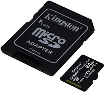 Kingston 64GB microSDXC Canvas Select Plus Class 10 Flash Memory Card SDCS2 Memory