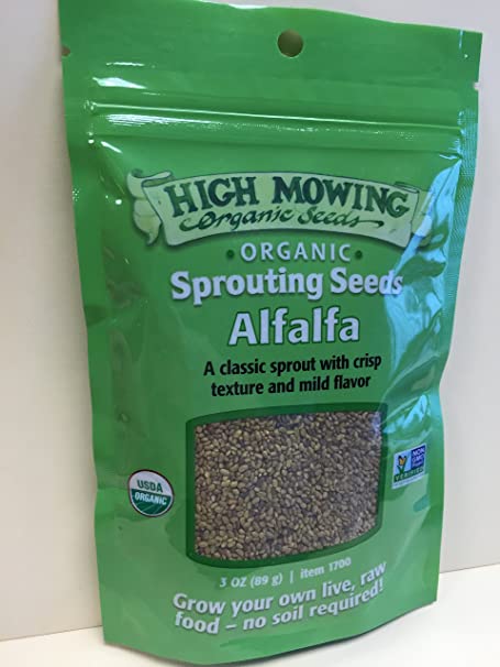 High Mowing Organic Seeds, Seed Sprouting Alfalfa Organic, 3 Ounce