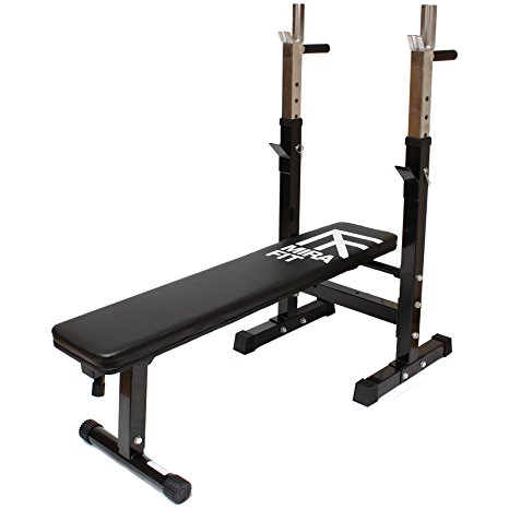 MiraFit Adjustable Folding Weight Bench with Dip Station