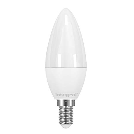 Integral ILB35E14O6.0N05KBFWA LED Non Dimmable LED Bulb Candle Frosted Lamp (E14 Edison Small Screw, 5.5 W, 5000 K, 520 lm) - Cool Light-Cool White