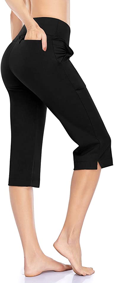 HISKYWIN 29"/31"/33"/35" Inseam Women's Bootleg Flare Pants with Pockets Stretch Workout Running Pants