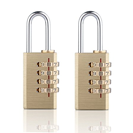 HT® Ultimate Brass Combination Padlock Set - Set Your Own Combination(20mm 4 digit 2 Pack)