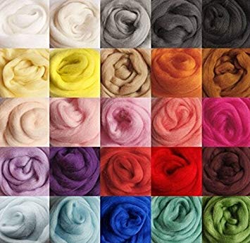 FORSUN DOD-Life 36 Colors Merino Wool Fibre Roving for Needle Felting Hand Spinning BIN,3g/Color, Total 108g