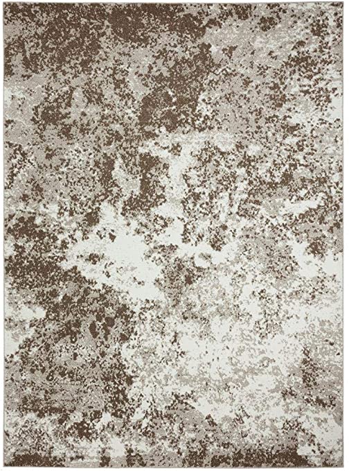 Persian Rugs 6490 Brown 5 x 7 Abstract Modern Area Rug