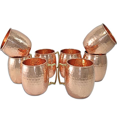 Figo Inc Handmade Pure Copper Hammered Moscow Mule Mug (8)