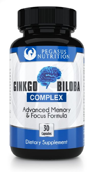 Ginkgo Biloba Complex with St John Worts - Natural Brain and Mood Booster - Supports Mental Focus Clarity and Memory - 30 Capsules - 100 Money Back Guarantee