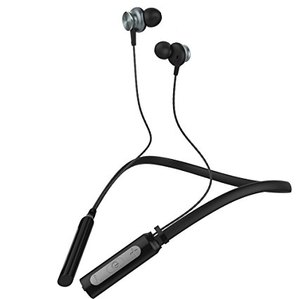 Bluetooth Neckband Headset Mijiaer L9 Sport Wireless Headphones In-Ear Earbuds Magnet Attraction with Mic and Volume Control for iPhone Samsung Laptop and Other Bluetooth Devices (Black)