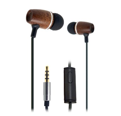 FSL Xylem Wood Earbuds with Microphone and Remote - Corded Headset