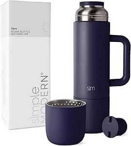 Simple Modern 36oz Insulated Hot Beverage Bottle with 2 Mugs | Travel Coffee Thermos for Hot Drinks | Twist and Pour Top | Commute, Travel, and Picnic Friendly | Roam Collection | Night Sky