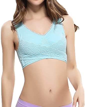 Lace Sports Bra for Women,FORUU Ladies Solid Front Cross Side Full Cup Bra Vest Tops Breathable Everyday Bras