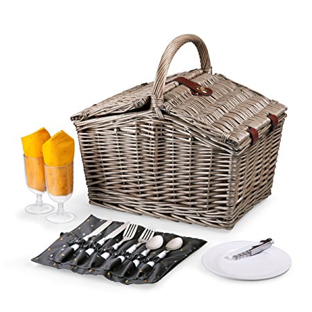 Picnic Time Willow Piccadilly Picnic Basket with Service for Two, Anthology Collection