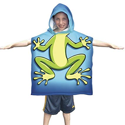 Dawhud Direct Kids Frog Cotton Hooded Poncho Bath/Beach Towel