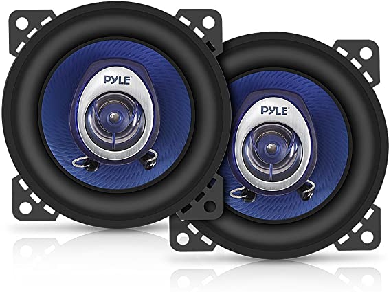 4" Car Sound Speaker (Pair) - Upgraded Blue Poly Injection Cone 2-Way 180 Watt Peak w/ Non-fatiguing Butyl Rubber Surround 110 - 20Khz Frequency Response 4 Ohm & 3/4" ASV Voice Coil - Pyle PL42BL