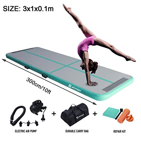 Air Track Gymnastics Tumbling Mat Inflatable Floor Mats with Electric Air Pump for Home Use/Tumble/Gym/Training/Cheerleading/Parkour/Beach/Park/Water 3.3/10/13.12/16.4/20/23-39ft