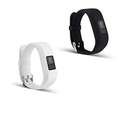 Garmin Vivofit 3 Accessory Bands Pinhen Replacement Sport Colourful Band With Plastic Clasps For Garmin Vivofit3 Activity Tracker Wireless Wristband Bracelet (Black & White)
