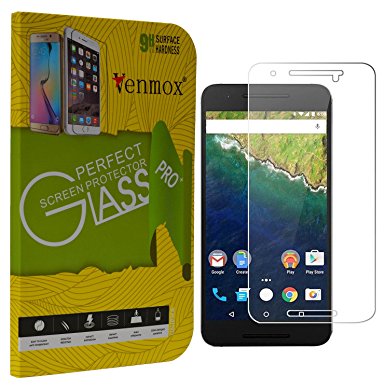 Nexus 6P Screen Protector, Venmox® Premium Tempered Ballistic Glass Screen Protector (2.5D Round Edge/99% Clarity/Shatter-Proof/Bubble Free) for Google Nexus 6P