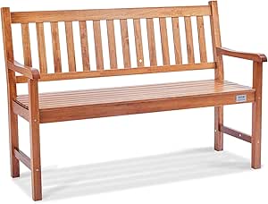 VEVOR Outdoor Bench, 50 inches Wood Garden Bench for Outdoors, 800 lbs Load Capacity Bench, Outdoor Garden Park Bench with Backrest and Armrests, Patio Bench for Garden, Park, Yard, Front Porch