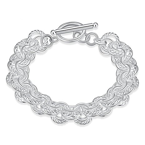 NIANPU Fashion Jewelry 925 Silver plated Fashion Personality Hollow Bracelet Jewelry