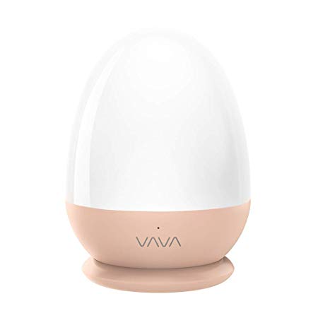 Night Lights, VAVA Night Light for Babies, Kids LED Bedside Lamp for Breastfeeding, ABS PP, Touch Control, Convenient Charging Base, Timer Setting-Pink