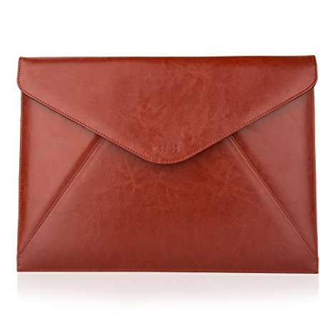 Mosiso Laptop Sleeve, Envelope PU Leather 13-13.3 Inch Laptop / Notebook Computer / MacBook / MacBook Pro / MacBook Air Case Bag Cover, Brown