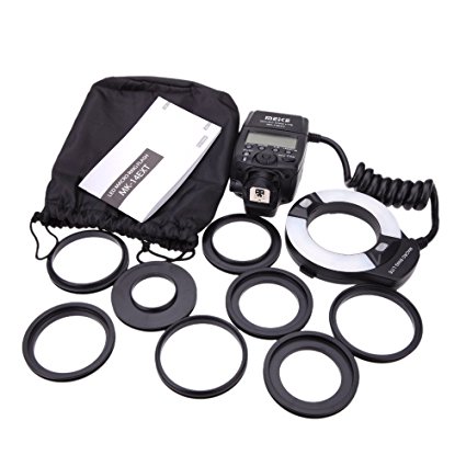 Meike® MK-14EXT Macro TTL ring flash for Canon E-TTL TTL with LED AF assist lamp