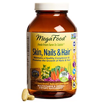 MegaFood - Skin, Nails & Hair, Promote Clear & Radiant Skin Plus Healthy Hair, 180 Tablets