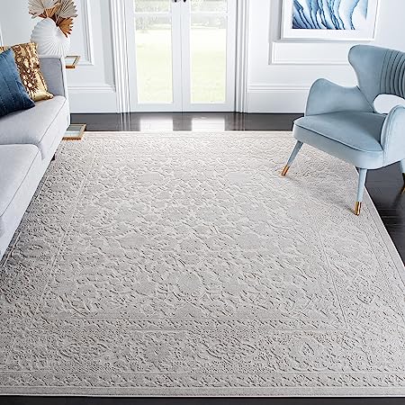 SAFAVIEH Reflection Collection Area Rug - 8' x 10', Creme & Ivory, Non-Shedding & Easy Care, Ideal for High Traffic Areas in Living Room, Bedroom (RFT667D)