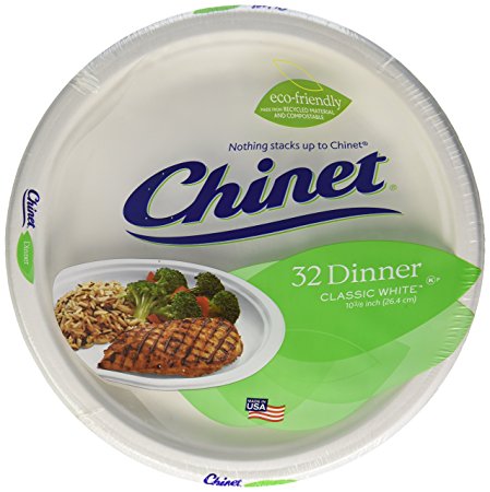 Chinet Classic White Dinner Plate - 10.375 Inch - 32 ct