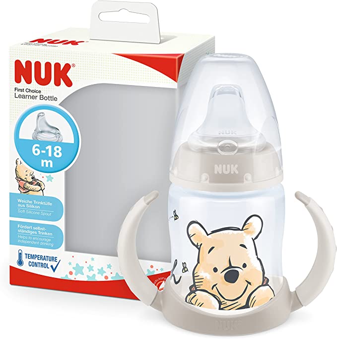 NUK First Choice Learner Cup Sippy Cup | 6-18 Months | Temperature Control | Leak-Proof Silicone Spout | Anti-Colic Vent | BPA-Free | 150ml